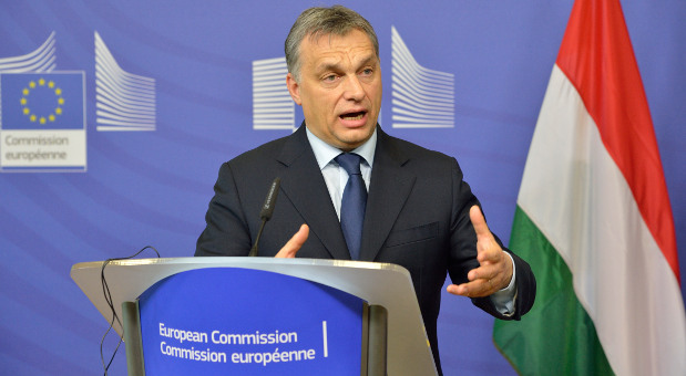 Der ungarische Ministerpräsident Viktor Orbán bei einer Rede vor der EU-Kommission im Februar 2013.