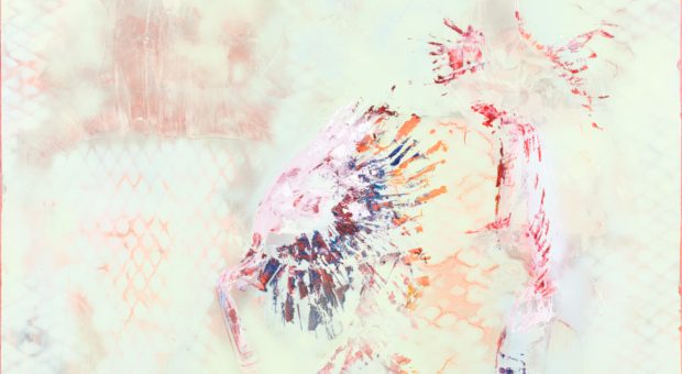 #absinth, 2016, Öl, Spray, Lack auf Leinwand, 140 x 105 cm