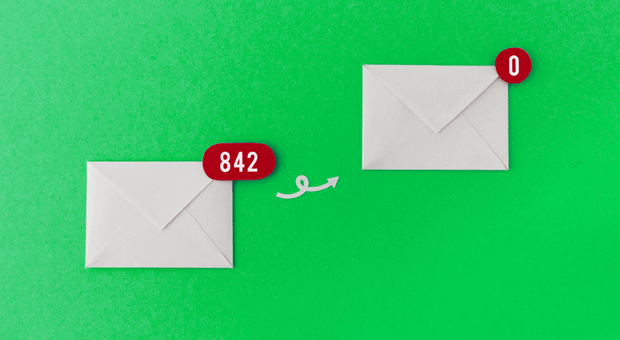 Von 842 auf null: Wer die die E-Mail-Flut eindämmen will, muss die direkte Kommunikation fördern.