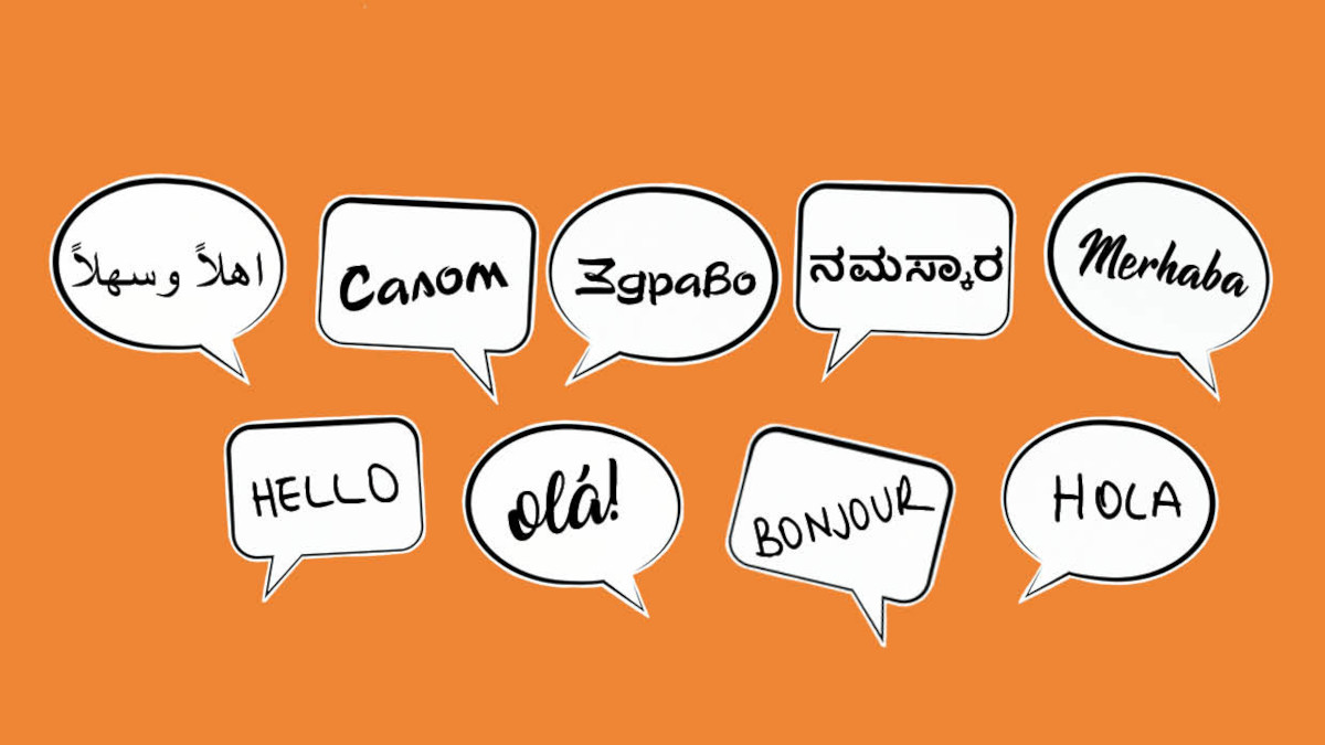 "Hallo" in verschiedenen Sprachen