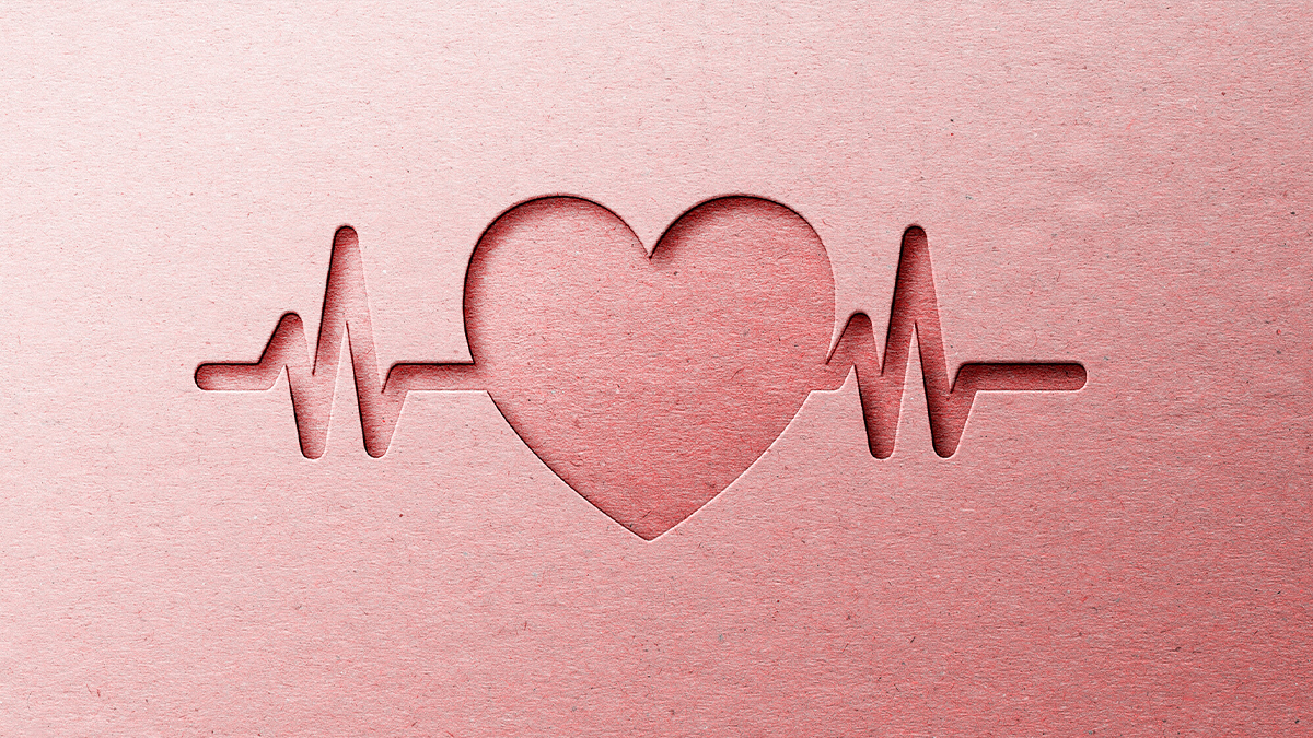 Graphische Darstellung eines Herzes mit EKG-Linie